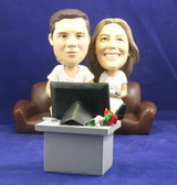 Couple Playing Video Games Bobblehead - Bobbleheads.com