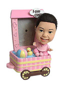 Baby Girl With Wagon Frame Bobblehead